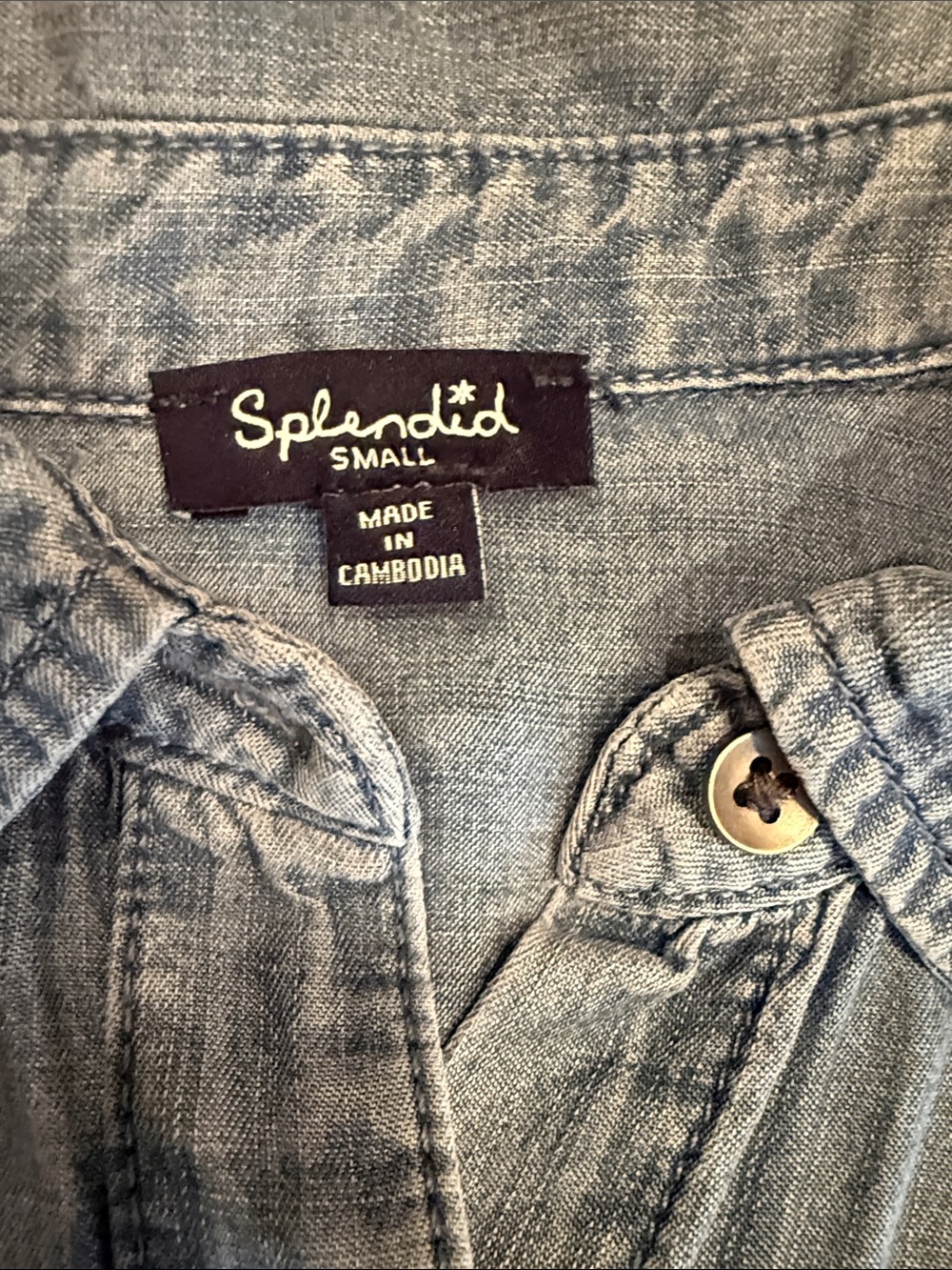Splendid soft Light Blue Denim Button-Up Shirt -Women - Picture 6 of 10